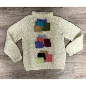 INSANE 1950's/60's?? Geometric Art Themed 65% Mohair‎ Italian Knit S/M
